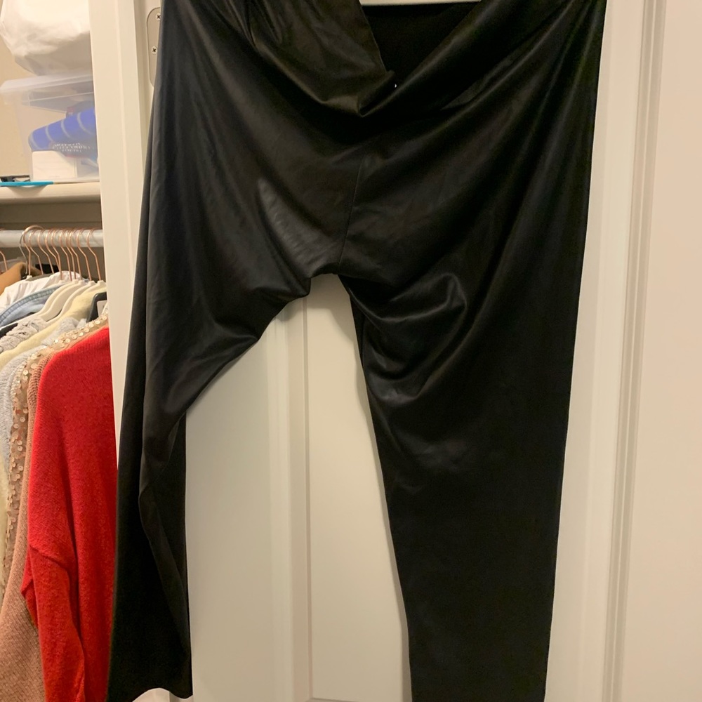 Black pleather leggings - soooo comfortable not tight like spanx